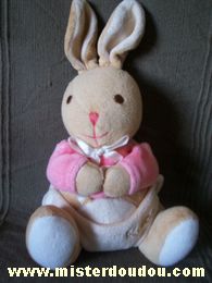 Doudou Lapin Kaloo Beige rose A été recousu au niveau de la pression de la couche culotte