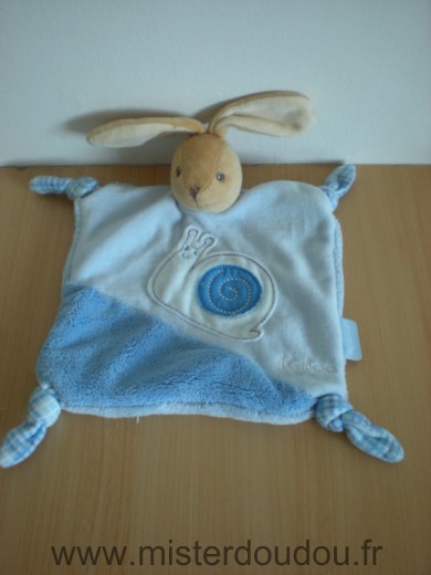 Doudou Lapin Kaloo Bleu escargot 