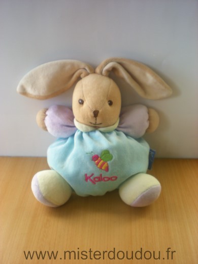 Doudou Lapin Kaloo Bleu mauve abeille 