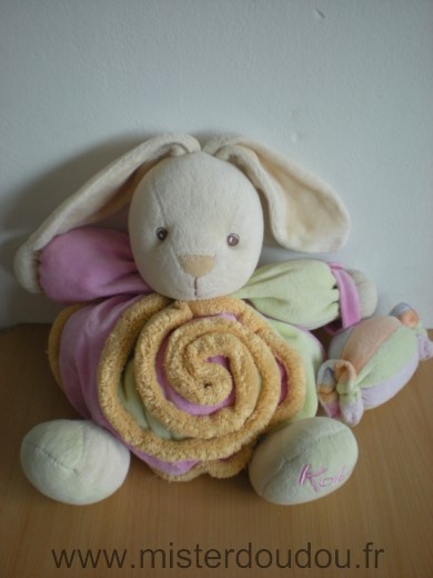 Doudou Lapin Kaloo Candies rose orange vert bonbon 