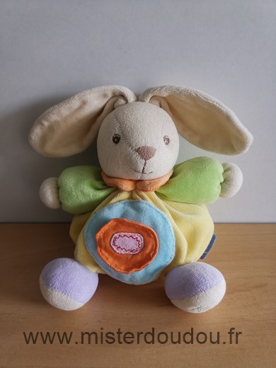 Doudou Lapin Kaloo Jaune vert bleu orange - Mister Doudou : SOS Doudou Perdu