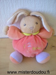 Doudou Lapin Kaloo Kaloo 123 orange rouge mauve 