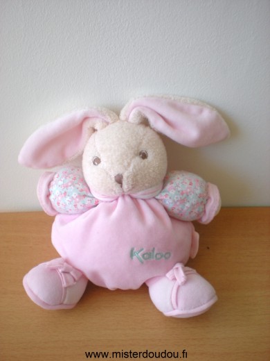 Doudou Lapin Kaloo Lapin lilirose rose et motifs fleurs 