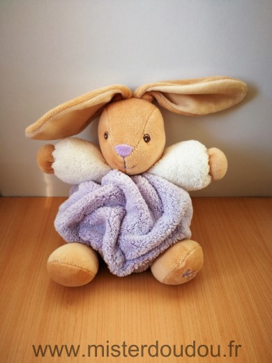 Doudou Lapin Kaloo Mauve blanc plume 