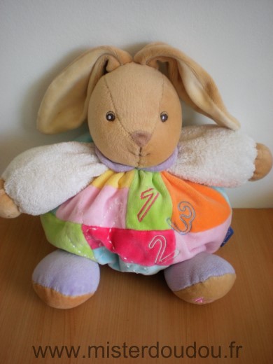 Doudou Lapin Kaloo Multicolore 123 bras blanc 