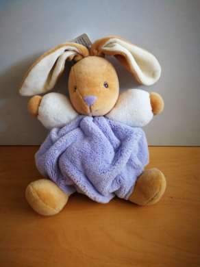 Doudou Lapin Kaloo Plume beige blanc mauve lavande 