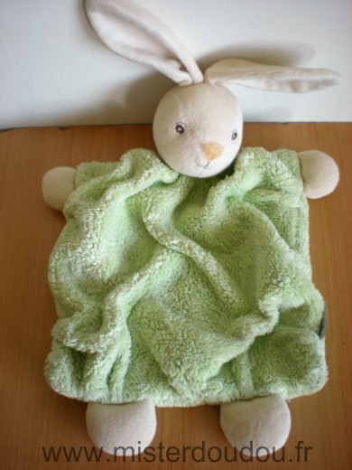 Doudou Lapin Kaloo Plume vert 