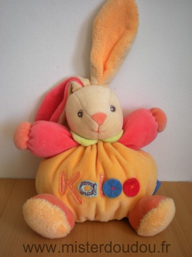 Doudou Lapin Kaloo Pop orange rouge 