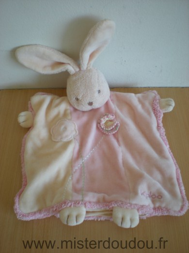 Doudou Lapin Kaloo Rose fleur 