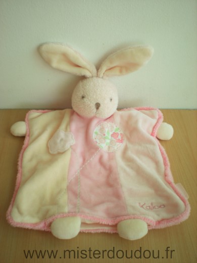 Doudou Lapin Kaloo Rose fleur 