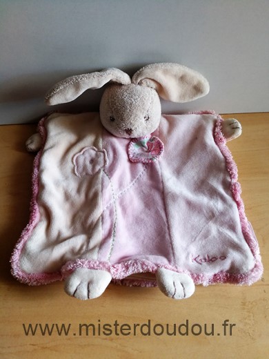 Doudou Lapin Kaloo Rose fleur 