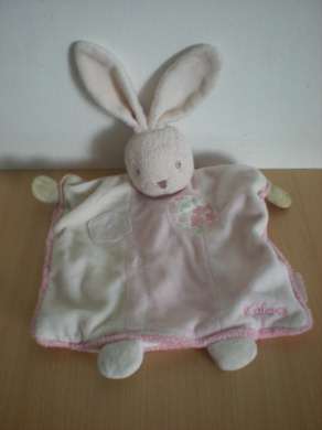 Doudou Lapin Kaloo Rose fleurs 