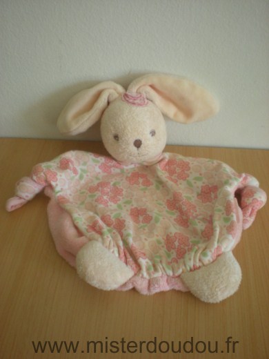 Doudou Lapin Kaloo Rose lilirose motifs fleurs 