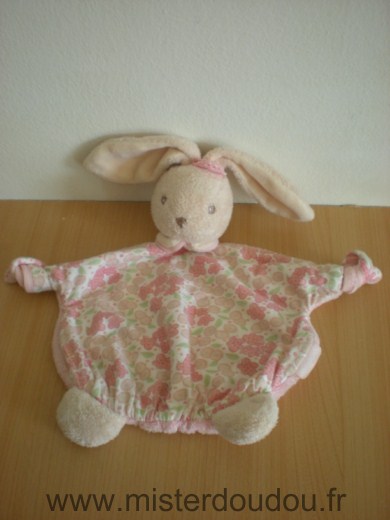 Doudou Lapin Kaloo Rose lillirose motifs fleurs 