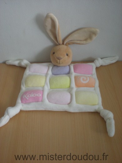 Doudou Lapin Kaloo Rose mauve jaune orange pastelles 