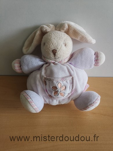 Doudou Lapin Kaloo Rose mauve fleur lilirose 