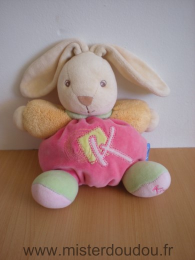 Doudou Lapin Kaloo Rose orange 