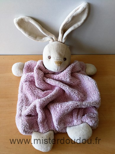 Doudou Lapin Kaloo Rose plume 