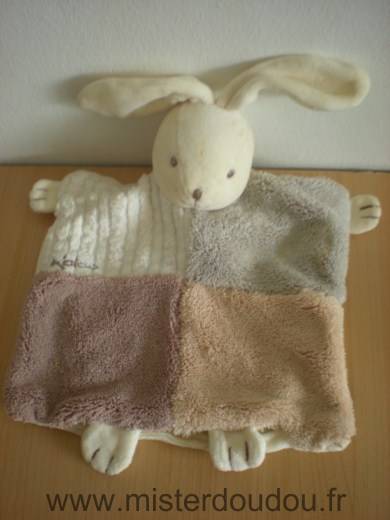 Doudou Lapin Kaloo Sable marron gris beige 