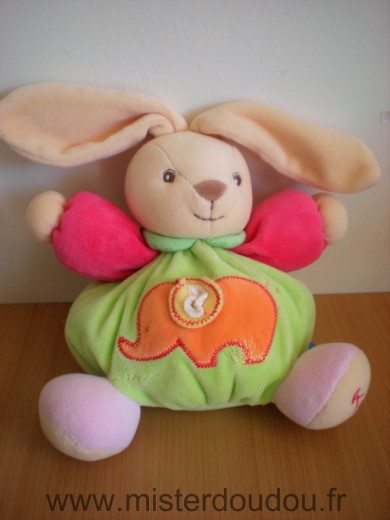 Doudou Lapin Kaloo Vert rose elephant orange 