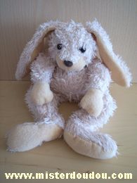 Doudou Lapin Kellytoy Beige Billes pour les yeux