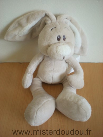 Doudou Lapin Kimbaloo Gris blanc 