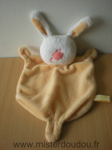 Doudou Lapin Kimbaloo Orange blanc 