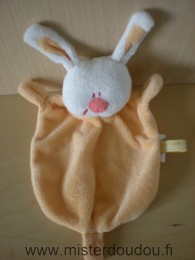 Doudou Lapin Kimbaloo Orange blanc 