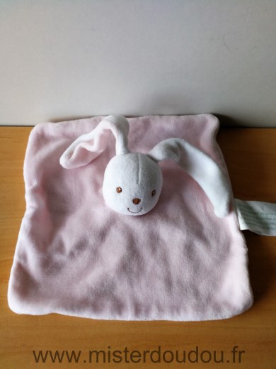 Doudou Lapin Kimbaloo Rose blanc 