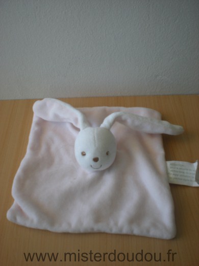 Doudou Lapin Kimbaloo Rose blanc 