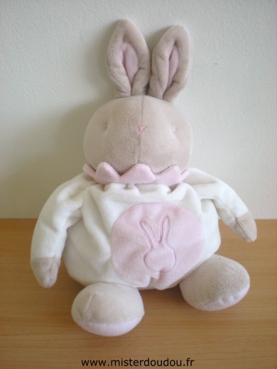 Doudou Lapin Klorane Beige  blanc  rose 