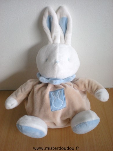 Doudou Lapin Klorane Beige bleu 