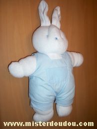 Doudou Lapin Klorane Blanc bleu 