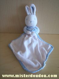 Doudou Lapin Klorane Blanc bleu 