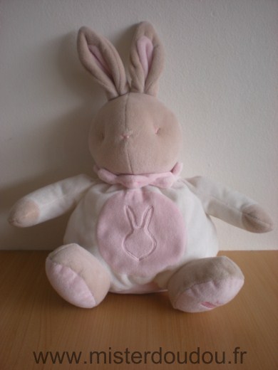 Doudou Lapin Klorane Blanc rose 