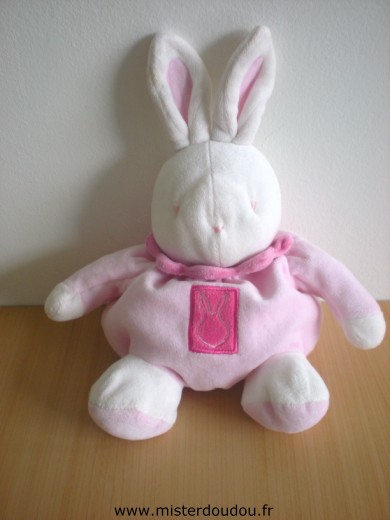 Doudou Lapin Klorane Blanc rose 