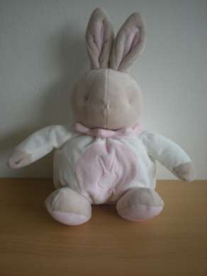 Doudou Lapin Klorane Blanc rose 