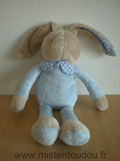 Doudou Lapin Klorane Bleu beige 