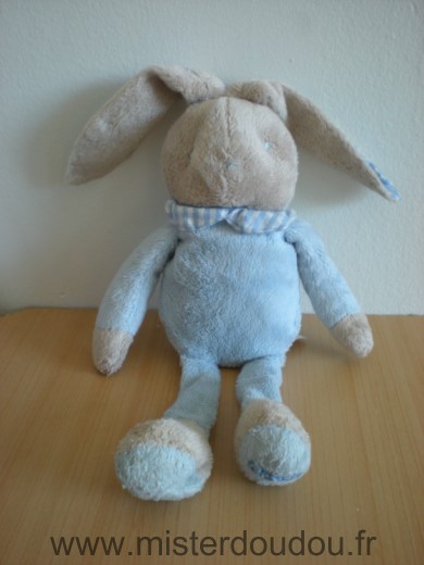 Doudou Lapin Klorane Bleu beige 