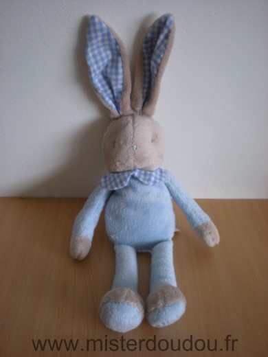 Doudou Lapin Klorane Bleu beige 