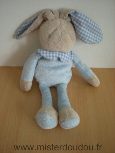 Doudou Lapin Klorane Bleu beige 