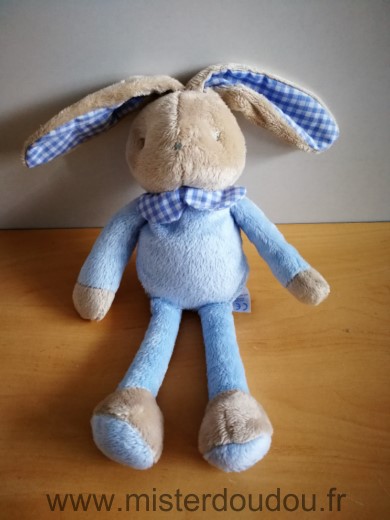 Doudou Lapin Klorane Bleu beige 