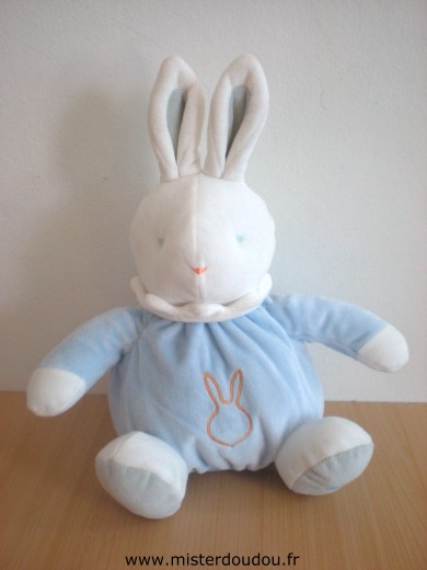 Doudou Lapin Klorane Bleu blanc 