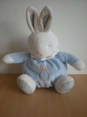 Doudou Lapin Klorane Bleu blanc 