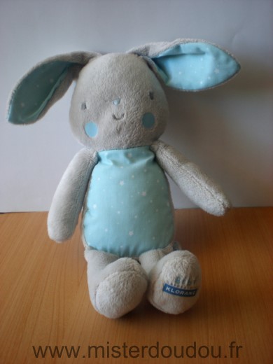 Doudou Lapin Klorane Bleu gris 