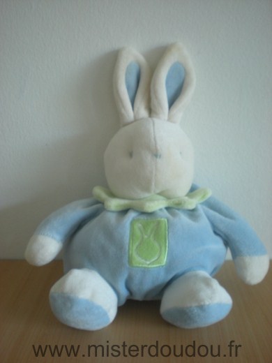 Doudou Lapin Klorane Bleu vert 