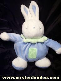 Doudou Lapin Klorane Bleu vert 