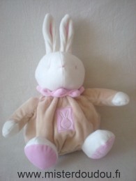 Doudou Lapin Klorane Marron col rose 