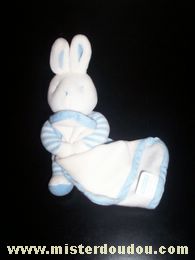 Doudou Lapin Klorane Rayé blanc / bleu 