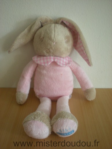 Doudou Lapin Klorane Rose beige 